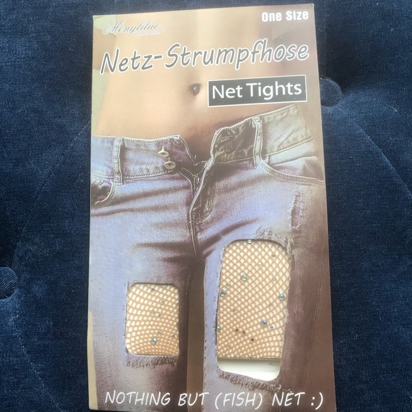 1 Left! Rhinestone Fish Net Tights - Picture 4 of 5